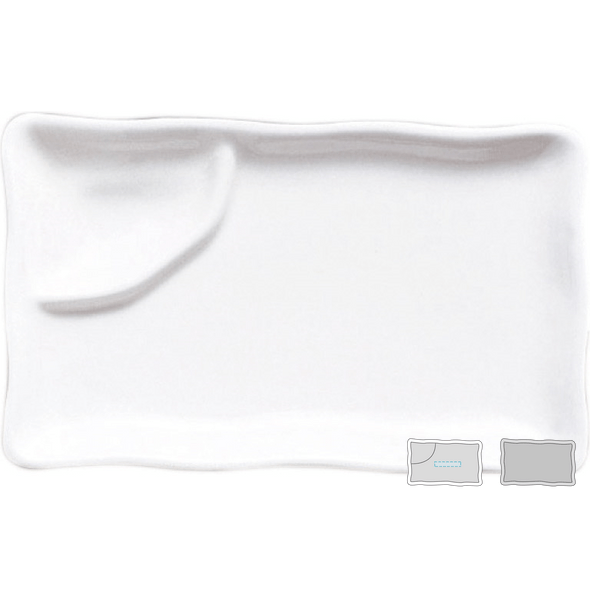 Rectangular Plates with 1 White Porcelain Compartment